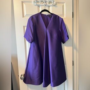 COS Purple Boxy Tunic Top with V-Neckline